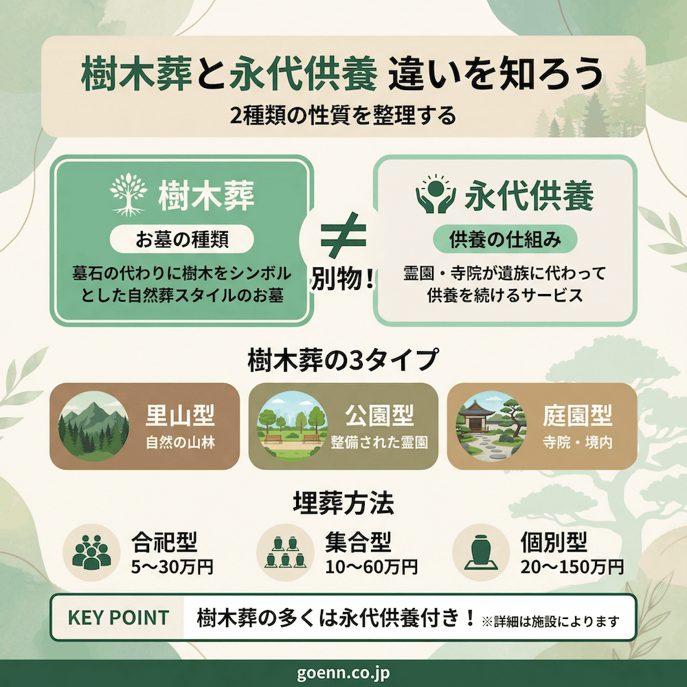樹木葬と永代供養の違いを知ろう