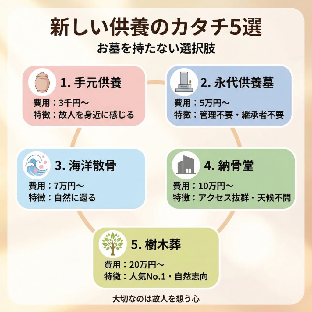 新しい供養のカタチ5選 お墓を持たない選択肢