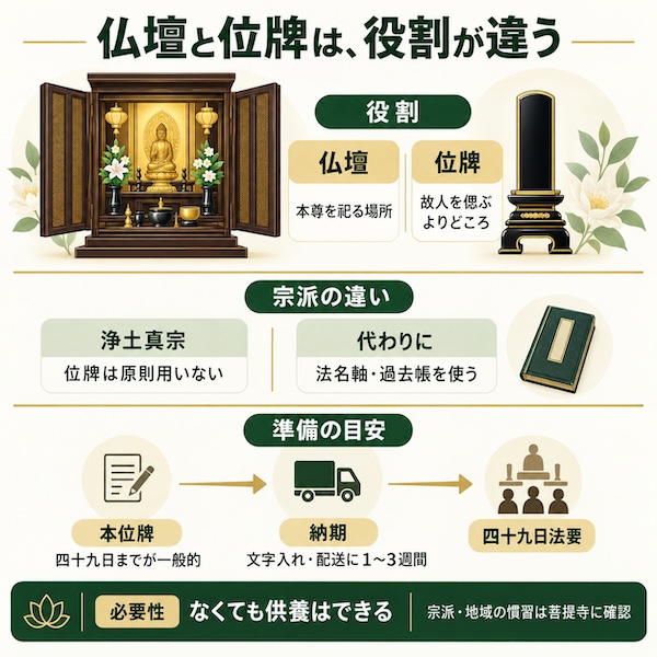 仏壇と位牌は役割が違う